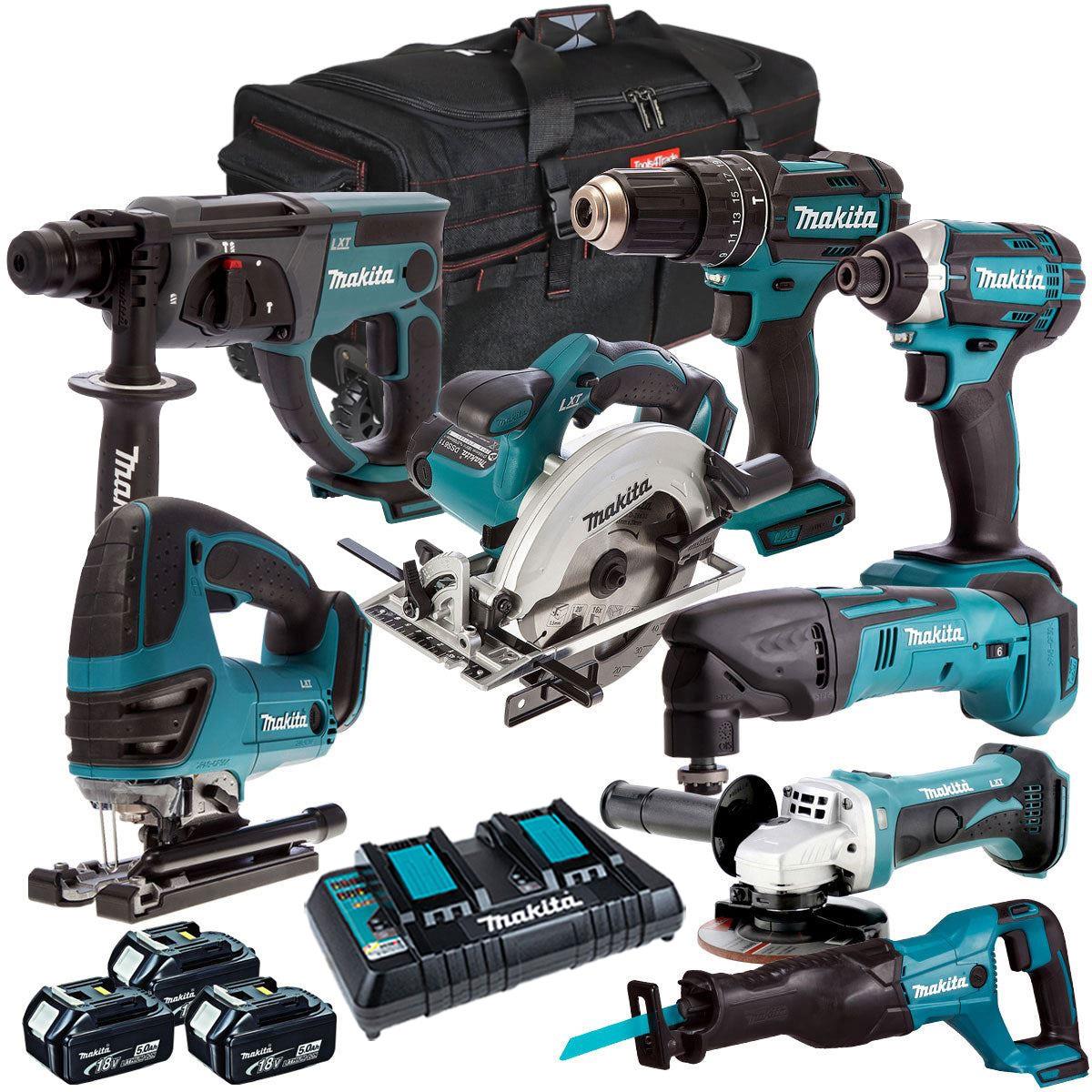 18V 8 Piece Tool Kit 3 x 5.0Ah Batteries & Charger T4TKIT-4344