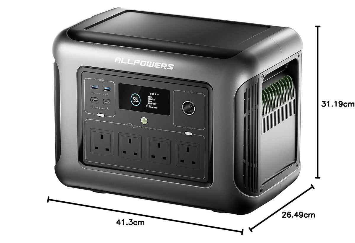 1056WH 1600W Portable Power Station - LiFePO4 Battery Solar Generator for Home Backup & Camping