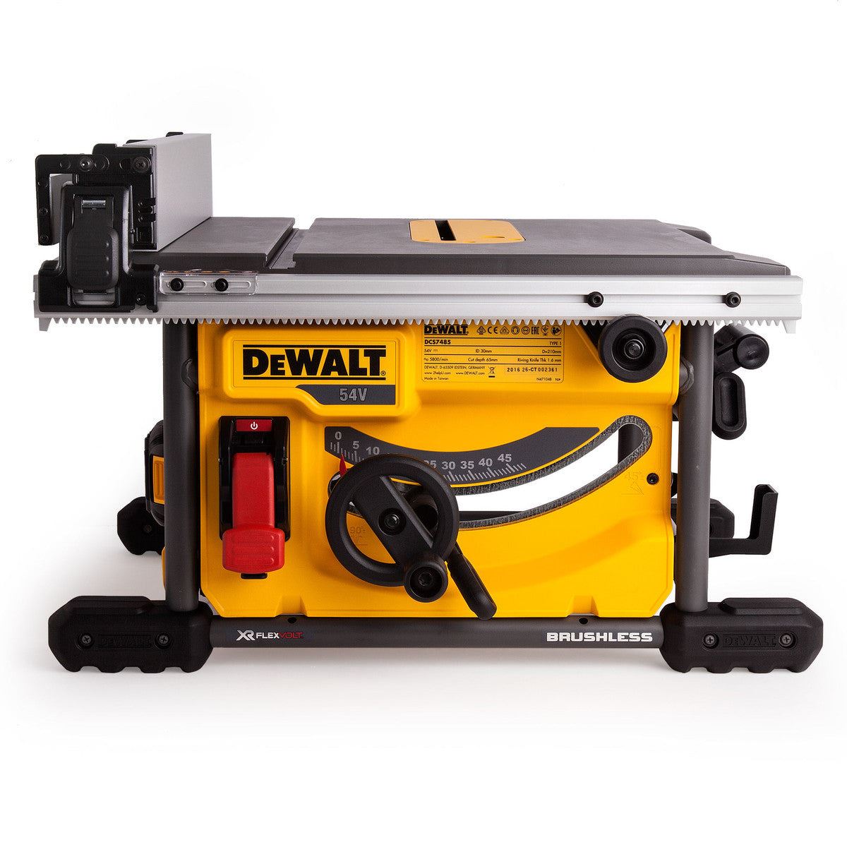 DCS7485T2 54V Flexvolt Brushless 210mm Table Saw with 2 x 6.0Ah Batteries & Charger