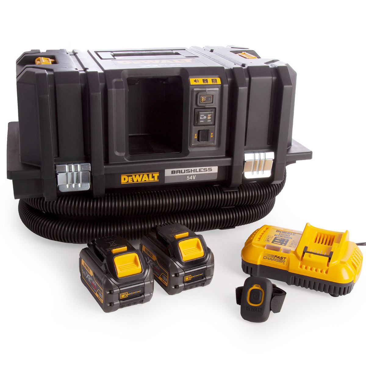 DCV586MT2 54V Flexvolt Brushless M-Class Dust Extractor with 2 x 6.0Ah Batteries & Charger