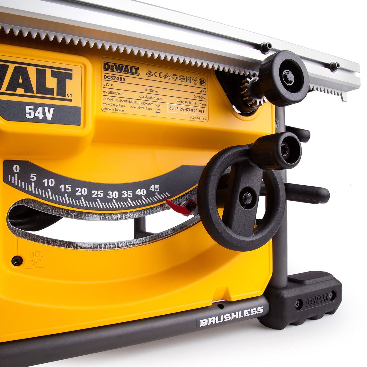 DCS7485T2 54V Flexvolt Brushless 210mm Table Saw with 2 x 6.0Ah Batteries & Charger