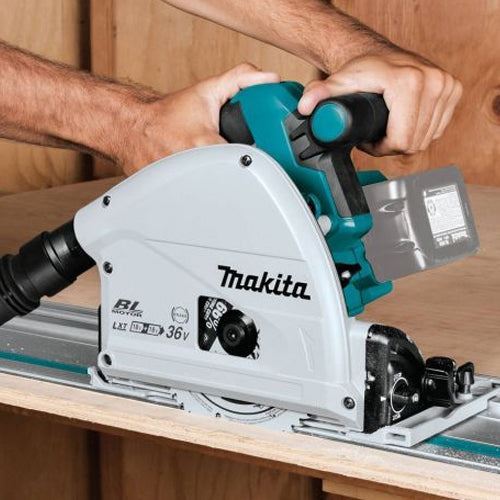 DSP601ZJU 36V Brushless AWS Plunge Saw with 2 x Guide Rail, Clamp, Bag & Case