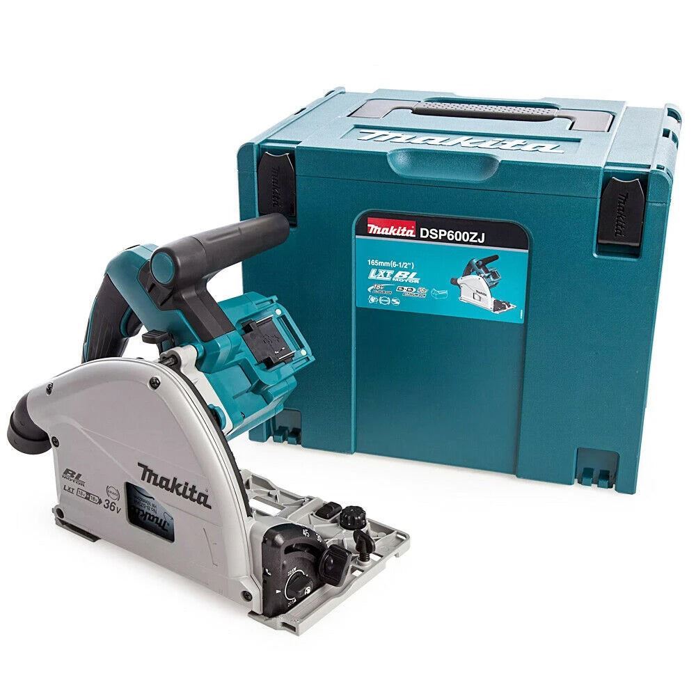 DSP600TJ 36V Brushless Plunge Saw Set 2 x 5.0Ah Batteries with Blade & Accessories